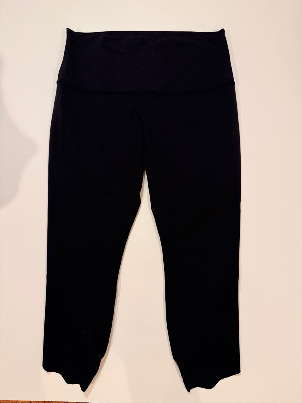 Lululemon Align Crop Leggings Scallop Hem Black Mesh Inset - Size 12